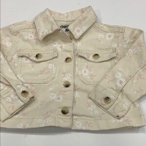 OshKosh B’gosh Cream Floral Denim Style Jacket | 2T |